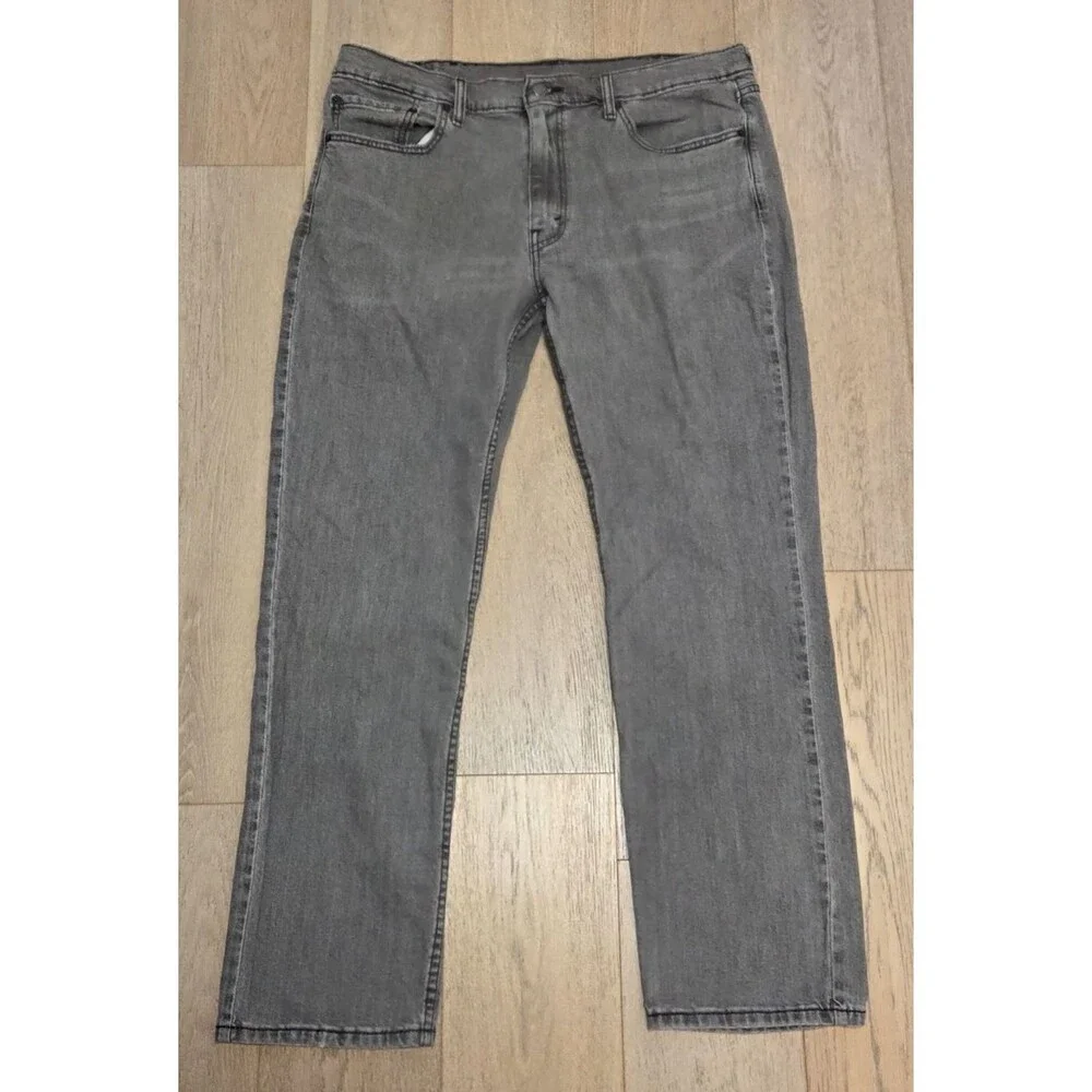 Levi’s 514 Straight Leg Jeans Mens 38x32 Gray Wash Mid Rise Classic Fit Denim